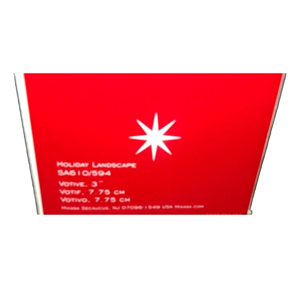 Mikasa Holiday Landscape Christmas Votive Candle Holder 3" SA610/594 NOS Candy - Picture 13 of 13